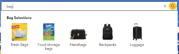 Walmart search bar