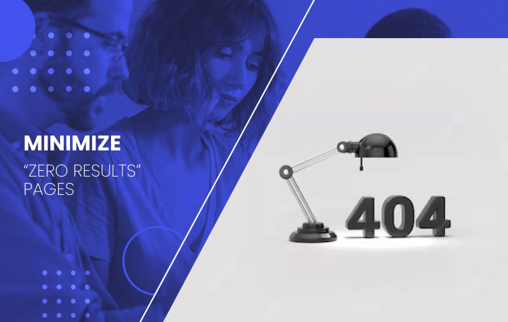 How can site search help you minimize "zero results" pages?
