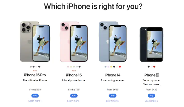 Apple store page