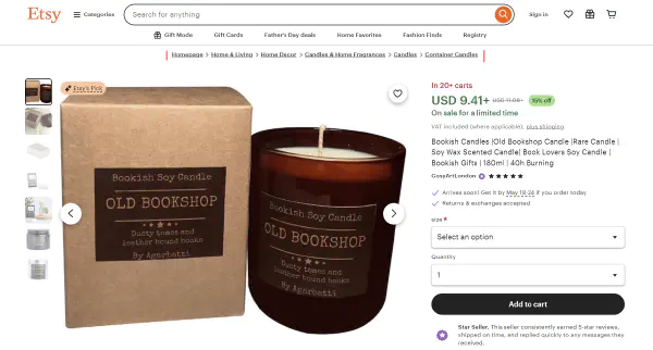 Etsy product page