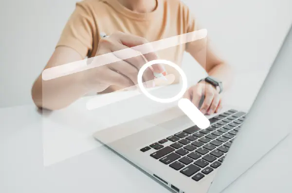 Writing in search field