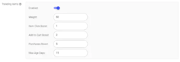 Lupasearch personalization settings in console