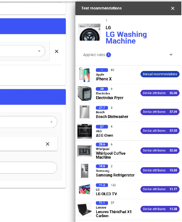 Lupasearch recommender results in console