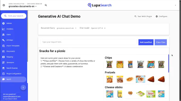 GenAI Shopping Assistant dashboard