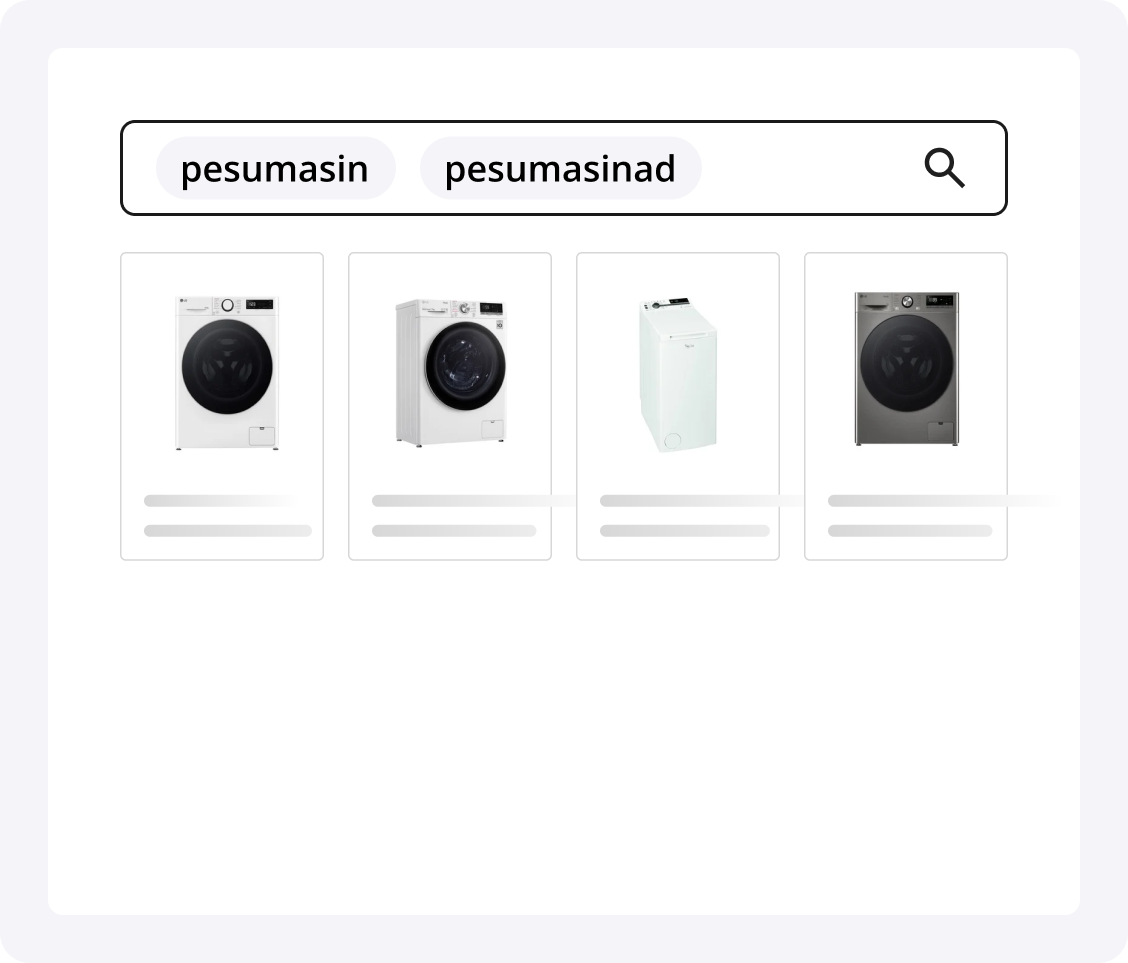 LupaSearch Estonian language fine-tuning for ecommerce search Estonian language fine-tuning for LupaSearch ecommerce site search, handling compound words and plural-singular variations